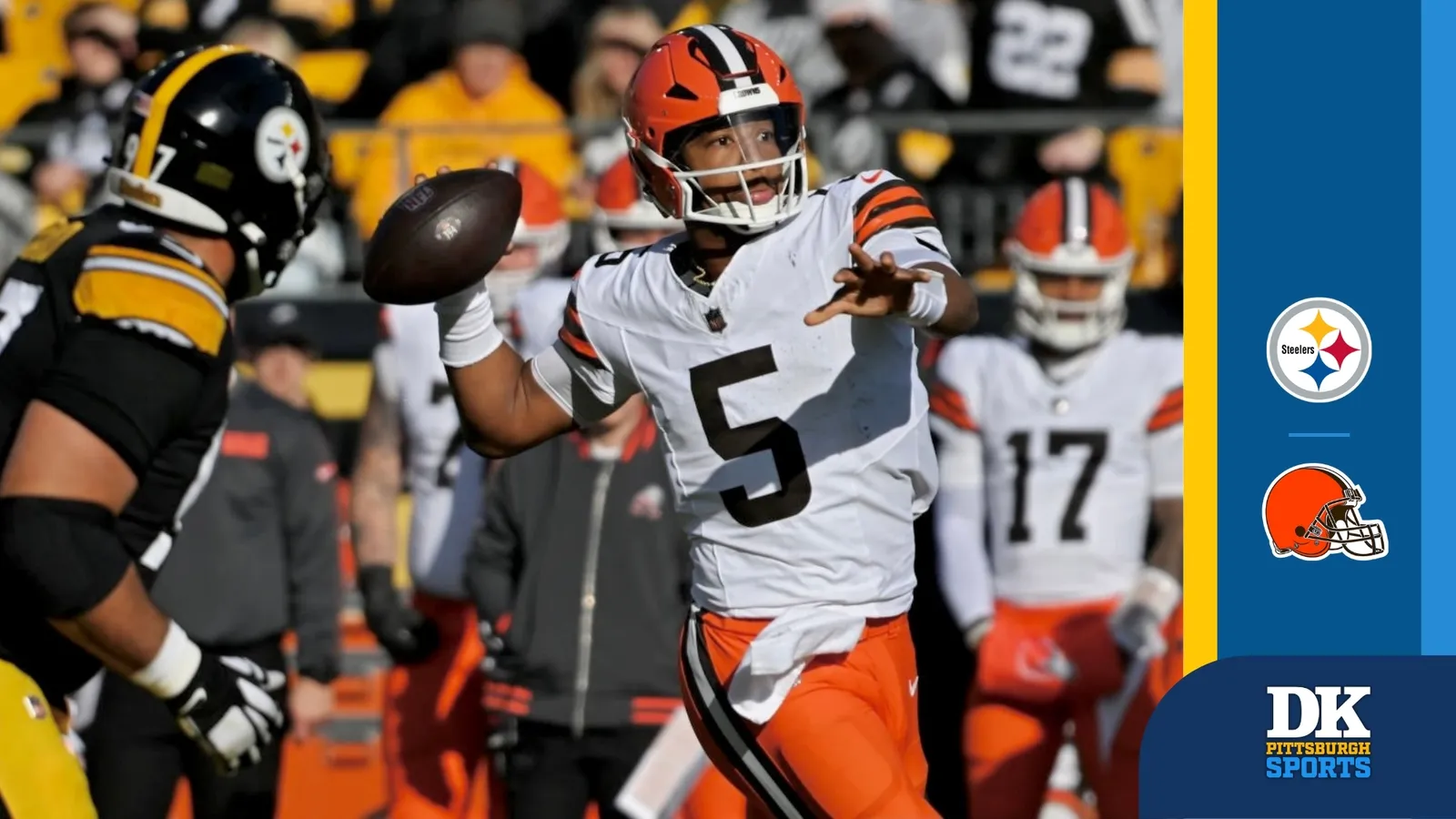 Final: Steelers 27, Browns 14 taken at Acrisure Stadium (Live coverage). Photo by JUSTIN BERL / GETTY